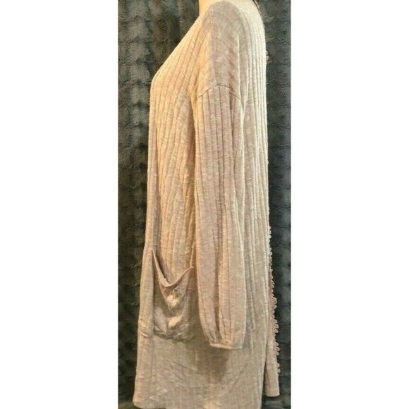 Sweater Cardigan Xhilaration Size S Women's Blush Long Sleeve Lace Trim Knit - Picture 4 of 5